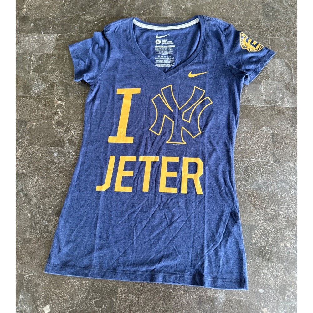 Nike MLB Womens S Derek Jeter I Heart NY Yankees Navy Slim Fit TShirt  2014 Tee